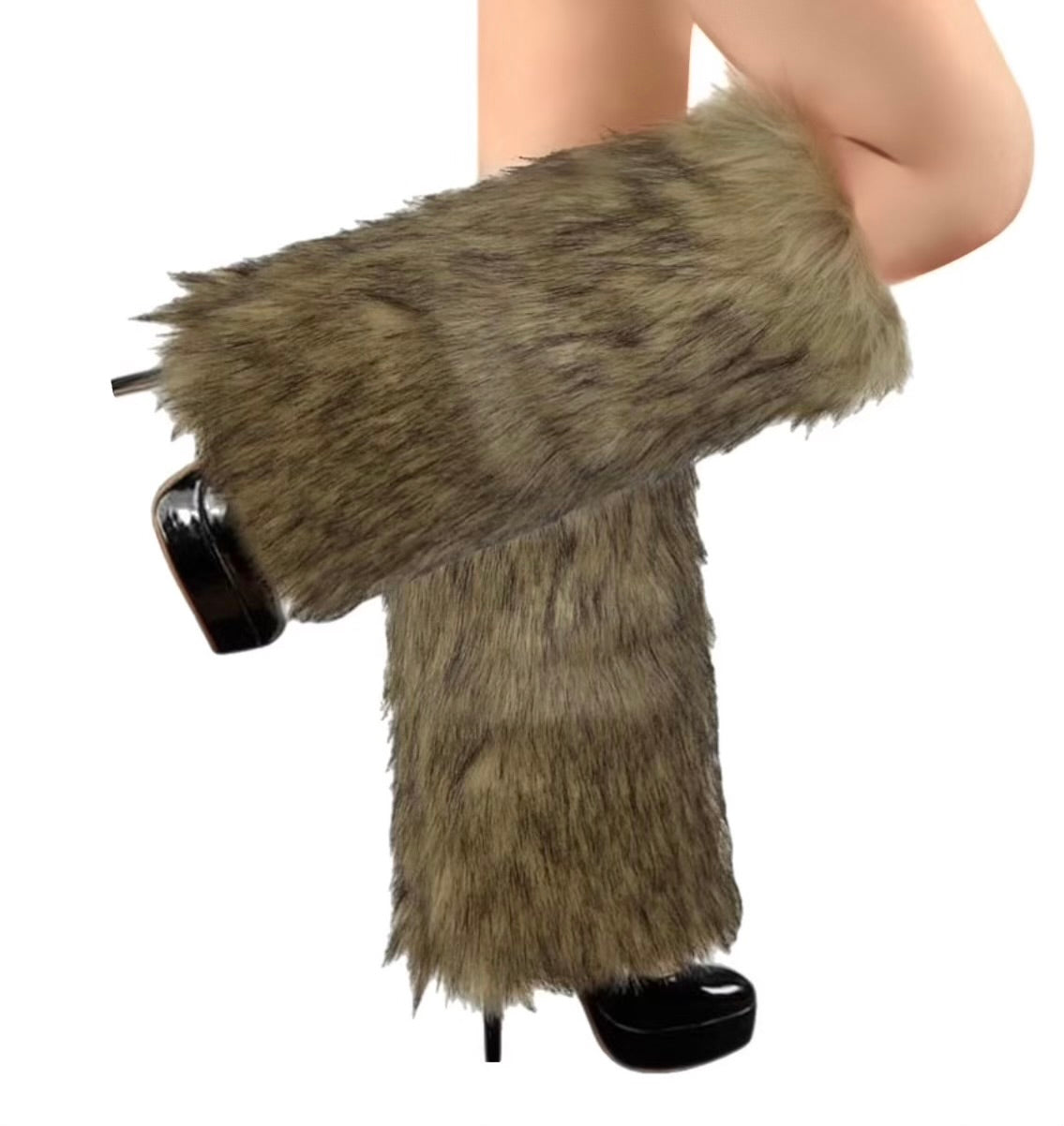 Brown Fur Boot Covers