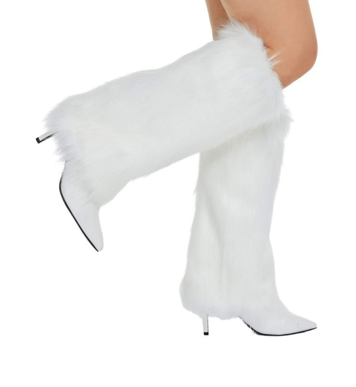 Couvre-bottes fourrure blanche