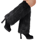 Couvre-bottes en Fourrure Noir