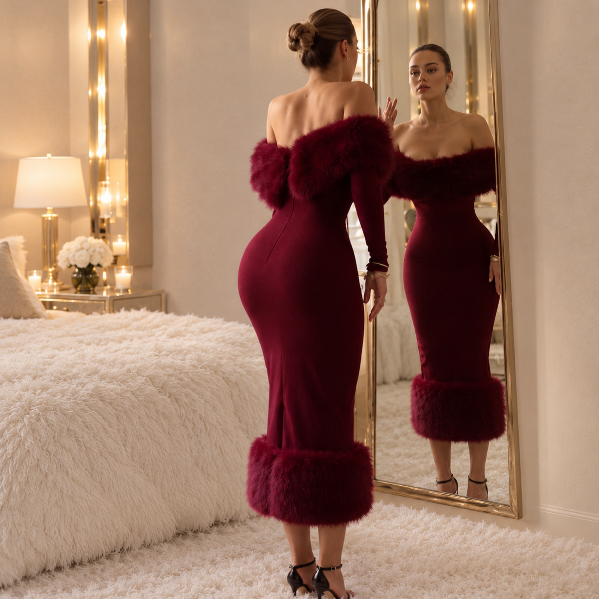 Glamorous Fur Dress