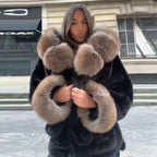 Hooded Fur Coat