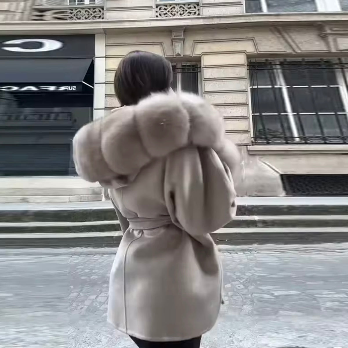 Hooded Fur Coat
