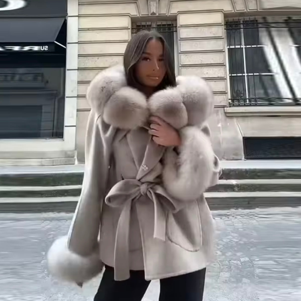 Hooded Fur Coat