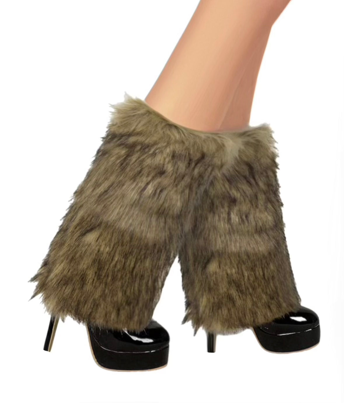 Couvre-bottes en Fourrure Marron